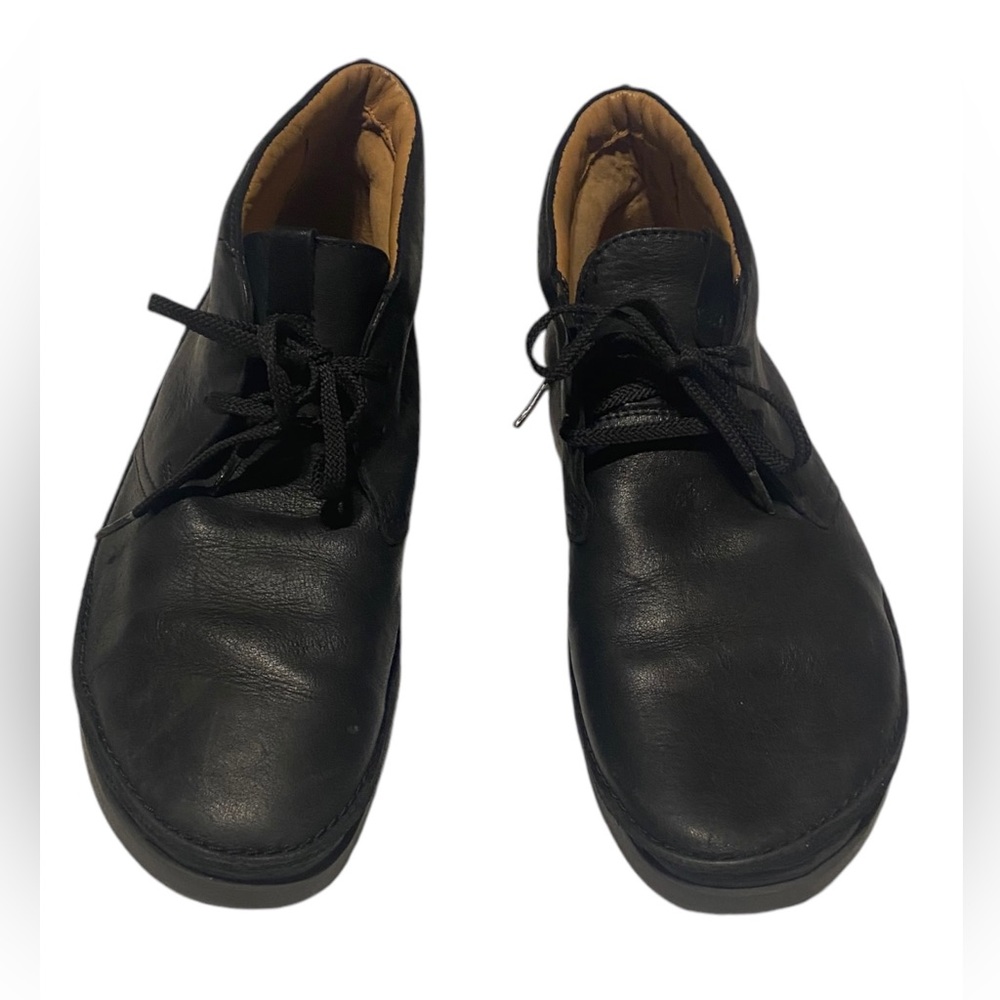 Clarks Men’s Active Air Boots Leather Lace Up Size 10M Black Round Toe Comfort
